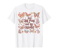 Prenez des Risques pour Changer Votre Vie T-Shirt Graphique avec Valeur, Homme, Blanc, S