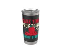 Prenez le temps de faire pour profiter d'une tarte aux pommes de Thanksgiving Party Gobelet isotherme en acier inoxydable double paroi