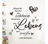 Prenez le temps d'être belle - vinyle amovible stickers muraux - pour salon, chambre à coucher, bureau, etc. - phrase stickers muraux - noir 29 * 90cm