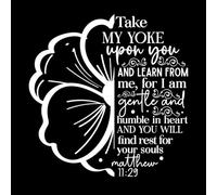 prenez mon joug sur vous et apprenez de moi Stickers muraux 67.2x68.6cm Étanche Blanc