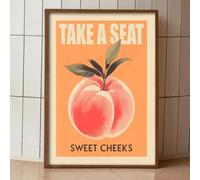 Prenez place Sweet Cheeks Poster Impressions de toilettes amusantes Salle de bain rétro Photos de pêche Citations de belles fesses Impressions sur toile Peinture 60x90cm Sans cadre
