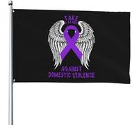 Prenez Position Contre La Violence Domestique Sensibilisation Drapeau De Bienvenue Drapeau Décoratif De Jardin Suspendre Bannière Décorative Double Face Pour Intérieur Maison Fête 3X5 Ft