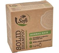 Prenez soin de vos cheveux normaux au quotidien avec CARREFOUR SOFT Shampoing solide bio à l'huile d'amande douce, format 75g, fabriqué en France - Lot de 3