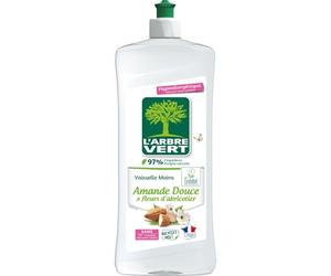 Prenez soin de vos mains sensibles tout en dégraissant efficacement avec L'ARBRE VERT liquide vaisselle Amande Douce hypoallergénique, format 750mL - Lot de 4