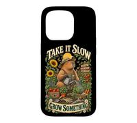 Prenez Votre Temps et cultivez avec Humour Capybara Coque pour iPhone 15 Pro