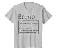 Prénom Bruno Signification Définition Garçon Personnalisé Sarcasm T-Shirt, Enfant, Argent, 8 Ans