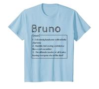 Prénom Bruno Signification Définition Garçon Personnalisé Sarcasm T-Shirt, Enfant, Bleu Céleste, 2 Ans