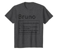 Prénom Bruno Signification Définition Garçon Personnalisé Sarcasm T-Shirt, Enfant, Chiné Foncé, 4 Ans