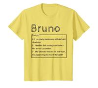 Prénom Bruno Signification Définition Garçon Personnalisé Sarcasm T-Shirt, Enfant, Citron, 10 Ans