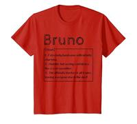 Prénom Bruno Signification Définition Garçon Personnalisé Sarcasm T-Shirt, Enfant, Rouge, 2 Ans