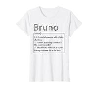 Prénom Bruno Signification Définition Garçon Personnalisé Sarcasm T-Shirt, Femme, Blanc, XXL