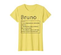 Prénom Bruno Signification Définition Garçon Personnalisé Sarcasm T-Shirt, Femme, Citron, 3XL