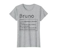 Prénom Bruno Signification Définition Garçon Personnalisé Sarcasm T-Shirt, Femme, Gris Chiné, L