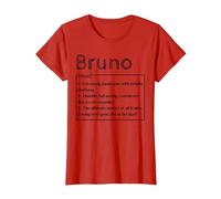 Prénom Bruno Signification Définition Garçon Personnalisé Sarcasm T-Shirt, Femme, Rouge, M