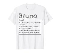 Prénom Bruno Signification Définition Garçon Personnalisé Sarcasm T-Shirt, Homme, Blanc, 6XL