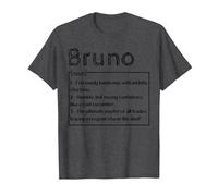 Prénom Bruno Signification Définition Garçon Personnalisé Sarcasm T-Shirt, Homme, Chiné Foncé, XL