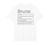 Prénom Bruno Signification Définition Garçon Personnalisé Sarcasm T-Shirt, Homme Grandes Tailles, Blanc, 6X Tall