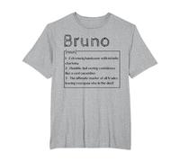 Prénom Bruno Signification Définition Garçon Personnalisé Sarcasm T-Shirt, Homme Grandes Tailles, Gris Chiné, 3X Tall