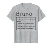 Prénom Bruno Signification Définition Garçon Personnalisé Sarcasm T-Shirt, Homme, Gris Chiné, XXL