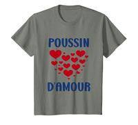Prénom Humour Poussin d'amour chéri Surnom Poussin T-Shirt, Enfant, Vert Kaki chiné, 3 Ans