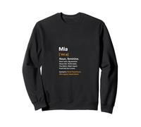 Prénom Mia Message personnalisé Femme Définition Nom Sweatshirt