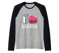 Prénom personnalisé I Love Maria Manche Raglan