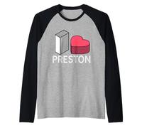 Prénom personnalisé I Love Preston Manche Raglan