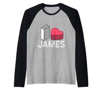 Prénom personnalisé James I Love James Manche Raglan