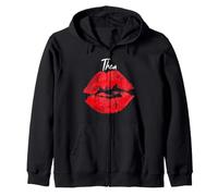 Prénom personnalisé Thea Red Lips Sweat à Capuche