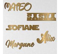 Prénom Pour Porte De Chambre D'Enfant Personnalisable - Nom D'Enfant À Personnaliser - Plaque PVC Avec Lettres Découpées - 17 couleurs disponibles (Or Mat)