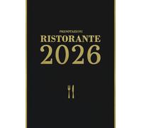 Prenotazioni Ristorante 2026: 1 pagina al giorno (Pranzo + Cena) Dal 1º gennaio al 31 dicembre | Agenda professionale delle prenotazioni per ristoratori | Grande formato A4 - Nero