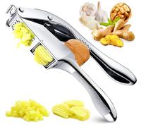 Prensa Ajos 2 En 1 Machacador de Ajos, Prensador de Ajos Mango Antideslizante, Picador de Ajo Con Cepillo de Limpieza y Pelador de Ajos, Garlic Press Apto para Lavavajillas