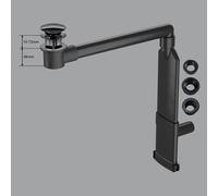 preotec Siphon gain de place de meuble pour vasque/lavabo et plan de toilette de jusqu’à 1 cm,, PR2000+PR2200BG#NEW,