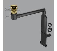 preotec Siphon gain de place de meuble pour vasque/lavabo et plan de toilette de jusqu’à 4 cm,, PR2000+PR2001+PR2100GG#NEW,