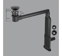 preotec Siphon gain de place de meuble pour vasque/lavabo et plan de toilette de jusqu’à 4 cm,, PR2000+PR2001+PR2300BB#NEW,