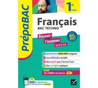 Prépabac - Français 1re technologique Bac de français 2027 (écrit & oral) Avec les oeuvres au programme 2026-2027 - Hélène Bernard - Hatier - broché - Scolaire / Universitaire