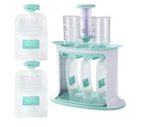 Préparateur Aliments Bébé,Station de Recharge pour Sachets Repas avec Système Anti-Gouttes,Station de Remplissage Anti-Éclaboussures pour Repas Quotidiens - Idéal Voyage Pique-nique Camping Garçons Fi