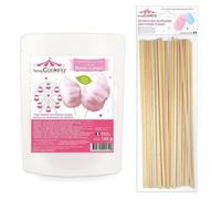 Préparation barbe à papa rose 160 g + 25 bâtonnets