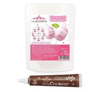 Préparation barbe à papa rose + Stylo chocolat