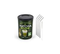 Préparation douceur de matcha bio + 4 pailles en inox