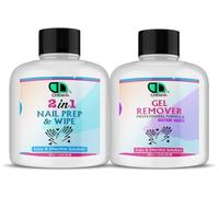 Préparation et lingette pour ongles + dissolvant de résidus de vernis gel, 30 ml + 30 ml, préparation des ongles gel, lingette de base de vernis gel UV LED, multifonction pour désinfecter la plaque à
