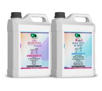 Préparation et lingette pour ongles + dissolvant de résidus de vernis gel (5 litres x 2), préparation des ongles gel, lingette de base de vernis gel UV LED, multi-usages pour désinfecter la plaque à