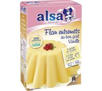 Préparation Flan Entremets Vanille Alsa - 4 Sachets de 192g - Idéal pour Desserts Gourmands Maison - Facile et Délicieux - Le Lot De 4