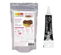 Préparation glaçage chocolat + Stylo de glaçage noir Scrapcooking