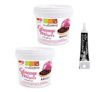 Préparation glaçage miroir neutre 440 g + stylo glaçage noir