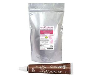 Préparation pour barbe à papa rose 400 g + 1 Stylo chocolat