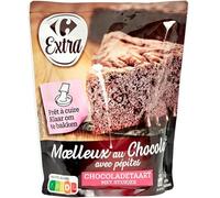 Préparation pour gâteau moelleux au chocolat avec pépites, 500 g, prête à cuire, idéale pour un dessert maison savoureux et équilibré - Lot de 3