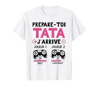 Prépare-Toi Tata Annonce Grossesse Gamer Future Tata 2027 T-Shirt