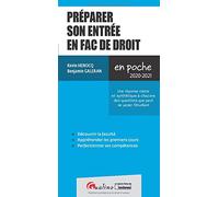 Préparer son entrée en Fac de Droit: 37 fiches pour les néo-bacheliers pour préparer leur entrée en faculté de droit Pour accompagner l'étudiant(e) ... en général, et du Droit en particulier