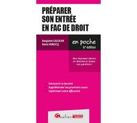 Préparer son entrée en Fac de Droit Des réponses claires et directes à toutes vos questions ! - Benjamin Galeran - Gualino Eds - Poche - Etude